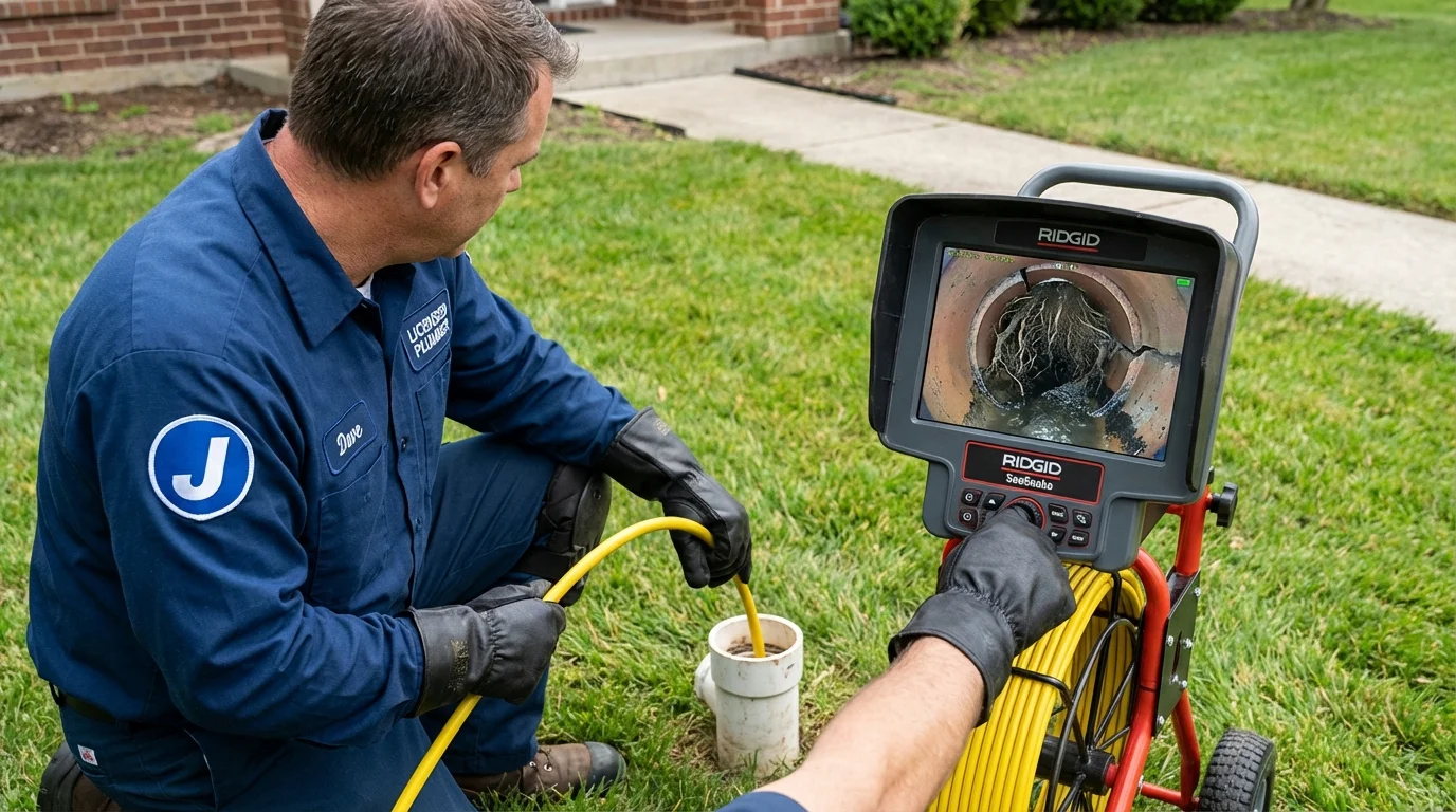 Sewer camera inspection being performed by Johns Plumbing LLC in York Beach